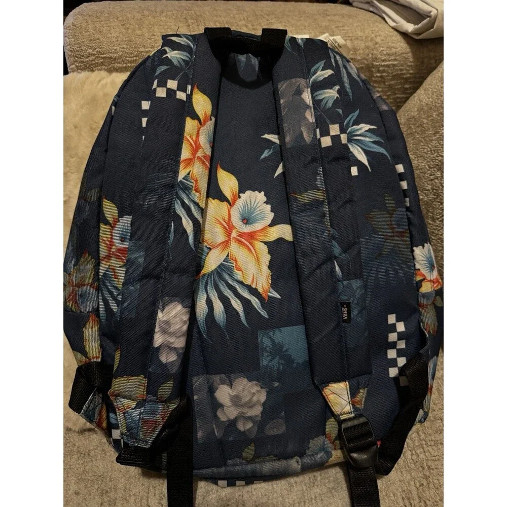 EUC Vans Old Skool III Backpack School Laptop Bag VN0A3I6RYKU Trap Floral Navy